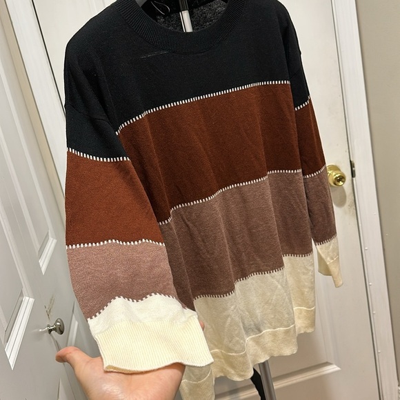 BloomChic Super soft Essentials Color block Contrast Round Neck Pullover XL - Picture 6 of 7